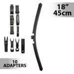 Ștergător parbriz profesional 18”/45 cm Carguard, multiadaptor cu 10 adaptoare