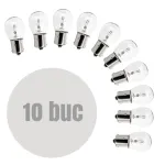 Set 10 becuri auto P21W (BA15s) 12V 21W alb, Carguard