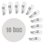 Set 10 becuri auto de poziție W3W (T10) 12V 3W, sticlă Quartz, Carguard