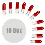 Set 10 becuri pentru bord T5 12V 2W roșu, sticlă quartz Carguard