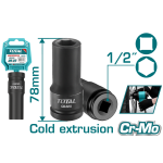 Cheie tubulară de impact TOTAL 17 mm, 1/2”, Cr-Mo, lungime 78 mm