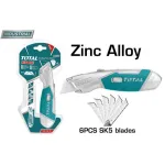 Cutter industrial TOTAL 175 mm, lamă 61x19 mm, corp din aliaj de zinc