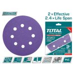 Set discuri abrazive TOTAL 125 mm, 10 buc (P40/P60/P80/P120) cu velcro