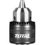 Mandrină TOTAL 13 mm cu adaptor inclus pentru bormașină și șurubelniță