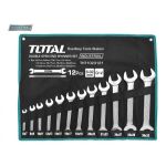 Set 12 chei fixe TOTAL industrial, 6–32 mm, oțel Cr-V, cu husă