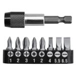 Set 8 biți TOTAL cu prelungitor magnetic, suport compact pentru înșurubare