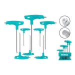 Set 8 chei imbus TOTAL cu mâner în T, cap bilă, Cr-V 2–10 mm