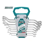 Set 8 chei inelare cu cot TOTAL Industrial, 6–22 mm, pentru zone greu accesibile