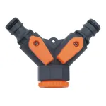 Adaptor pentru robinet cu ramificație 2 căi, 1/2–3/4, cu robineți