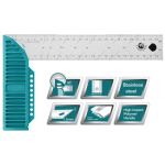 Echer din oțel inoxidabil TOTAL 300 mm pentru trasare precisă la 90°