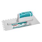 Gletieră crestată TOTAL din inox, 280x130 mm, dinți 10x10 pentru placări