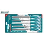 Set 5 pile din oțel TOTAL T12, 250 mm, profilate pentru metal și lemn