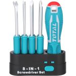 Set 9 șurubelnițe interschimbabile TOTAL Industrial din oțel Cr-V, cu mâner ergonomic