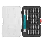 Set șurubelnițe de precizie TOTAL, 32 piese cu biți Cr-V și cutie