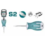 Șurubelniță dreaptă TOTAL 6.5 mm, 38 mm, oțel S2 pentru spații înguste