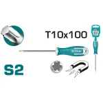 Șurubelniță Torx T10 TOTAL, oțel S2, tijă 100 mm, industrială