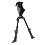 Cric dublu reglabil pentru bicicleta 24–28 inch, aluminiu, montaj central, negru