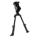 Cric dublu reglabil pentru bicicleta 24–28 inch, aluminiu, montaj central, negru