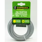 Fir pentru motocoasă 2.7 mm cu inserție metalică, secțiune rotundă, 15 m
