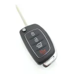 Carcasă cheie tip briceag pentru Hyundai, 3+1 butoane, neagră, cu lamă pliabilă