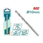 Burghiu pentru metal TOTAL HSS M2 Ø10 mm, vârf 130° pentru găurire precisă