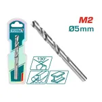 Burghiu pentru metal TOTAL M2 HSS 5 mm, unghi 130°, pentru găurire precisă