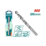 Burghiu pentru metal TOTAL HSS M2 6 mm, vârf 130° pentru găurire precisă