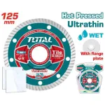 Disc diamantat ultrasubtire TOTAL 125 mm, pentru gresie si faianta, cu flansa 22,2 mm