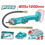 Vibrator de beton cu acumulator TOTAL 20V, 2.0Ah, lance 35x1200 mm
