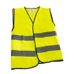 Vestă reflectorizantă galbenă cu benzi reflective, vizibilitate ridicată