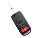 Carcasa cheie briceag pentru Mercedes, 3 butoane + panica, lama 4 piste