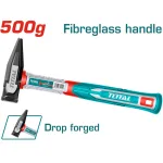 Ciocan de lăcătușerie Total 500 g, cu mâner din fibră de sticlă anti-vibrații