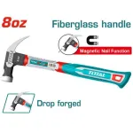 Ciocan de dulgherie TOTAL 220 g (8 oz) cu funcție magnetică și mâner din fibră