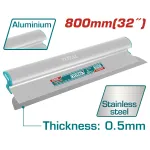 Gletieră TOTAL 800 mm din inox, cu mâner din aluminiu pentru finisaje rapide