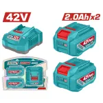 Kit TOTAL 42V P42M cu 2 baterii Li-Ion 2.0Ah și încărcător 2A