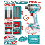 Mașină de înșurubat cu impact TOTAL 20V, 285Nm, 2x2.0Ah, 1/4"