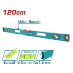 Nivela cu bula TOTAL 120 cm, precizie 0,5 mm/m, aluminiu 1,5 mm