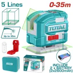 Nivela laser verde TOTAL 0–35 m cu autonivelare si linii 360°