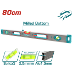 Nivelă magnetică cu bulă TOTAL 80 cm, precizie 0,5 mm/m, aluminiu 1,5 mm