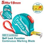 Ruletă TOTAL 5 m x 19 mm cu auto-blocare și retragere controlată, MID II