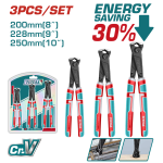 Set 3 clești pentru legat sârmă TOTAL, pârghie mare, Cr-V 8/9/10"