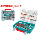 Set 420 accesorii pentru mini polizor Total, pentru tăiere, șlefuire și gravare