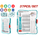 Set șurubelnițe de precizie TOTAL, 37 piese, biți Torx/PH pentru electronice