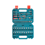 Trusă chei tubulare 1/4 TOTAL cu clichet, 46 piese Cr-V, cutie compactă