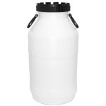Butoi din plastic alimentar 30 L cu gura largă 145 mm, HDPE, cu mânere