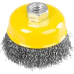 Perie cupă cu sârmă ondulată Strend Pro 75 mm, M14x2, oțel 0,3 mm