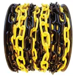 Lanț de avertizare SLC din plastic 6 mm, 25 m, galben-negru