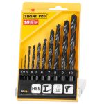 Set burghie HSS pentru metal Strend Pro FD126, 10 piese, 1–10 mm