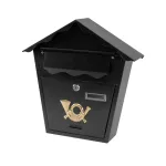 Cutie poștală Romantic metalică maro, 360x355x100 mm, cu închidere