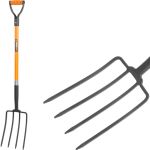 Furcă de grădină F5419, 4 dinți, cu coadă D din fibră de sticlă